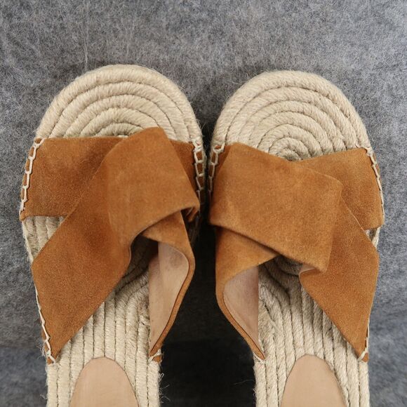 Bettye Muller Shoes Womens 8 Sandals Wedge Espadrille Slip On Leather Crisscross - Picture 8 of 14